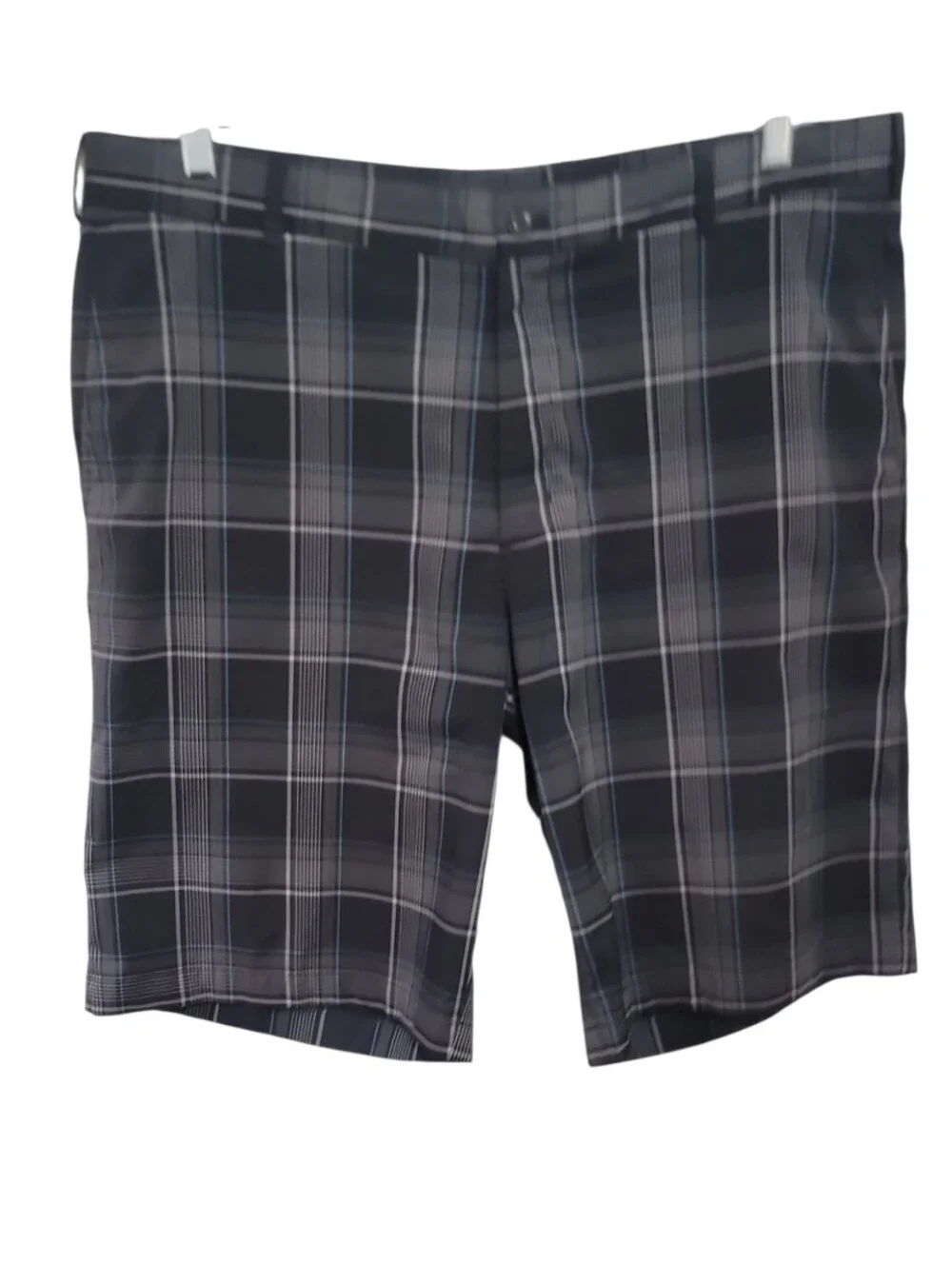 Slazenger men's plaid flat front golf shorts size 40 performance stretch